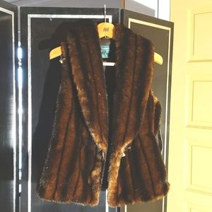 SOLD -- Ralph Lauren Faux Sable Fur Vest